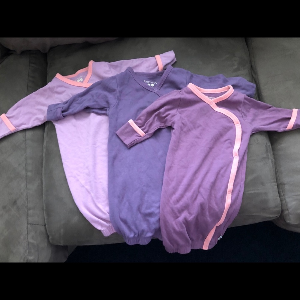 Eco Long Sleeve Baby Sleeper Gown 0-3 Months